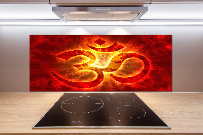 Panel de pared de cocina Signo de Om ardiente