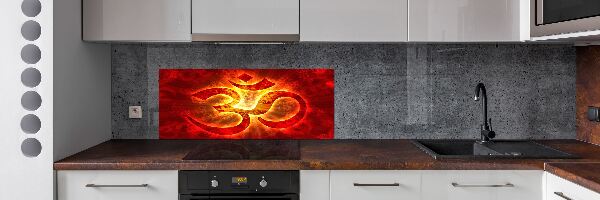 Panel de pared de cocina Signo de Om ardiente