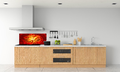 Panel de pared de cocina Signo de Om ardiente