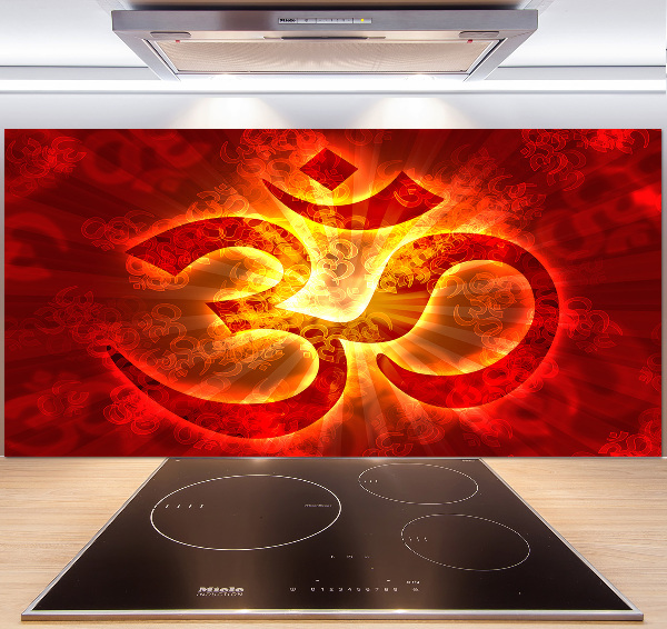 Panel de pared de cocina Signo de Om ardiente