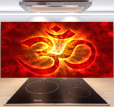 Panel de pared de cocina Signo de Om ardiente