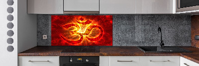 Panel de pared de cocina Signo de Om ardiente