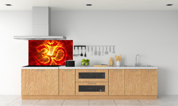 Panel de pared de cocina Signo de Om ardiente