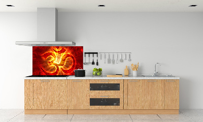 Panel de pared de cocina Signo de Om ardiente