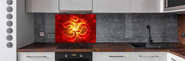 Panel de pared de cocina Signo de Om ardiente