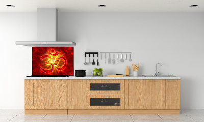 Panel de pared de cocina Signo de Om ardiente