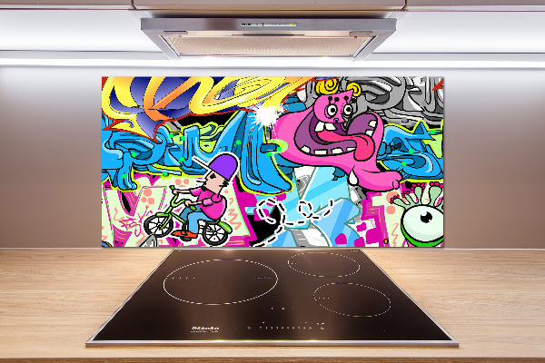 Panel między meble w kuchni Graffiti