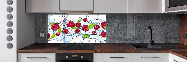 Panel para cocina Frambuesas y agua