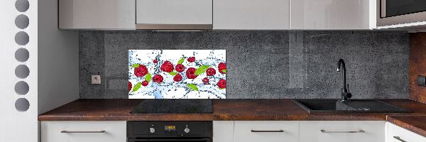 Panel para cocina Frambuesas y agua