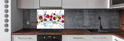 Panel para cocina Frambuesas y agua