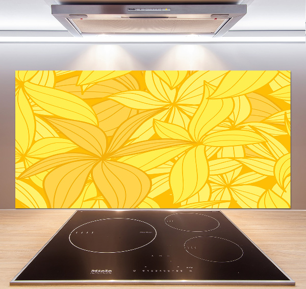 Panel para cocina Fondo de flores amarillas