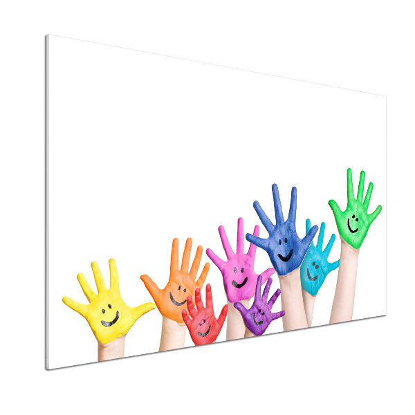 Panel antisalpicaduras Manos pintadas