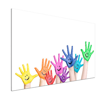 Panel antisalpicaduras Manos pintadas