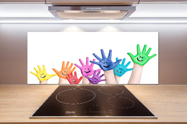 Panel antisalpicaduras Manos pintadas