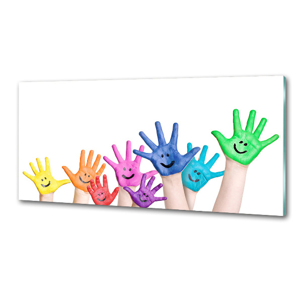 Panel antisalpicaduras Manos pintadas