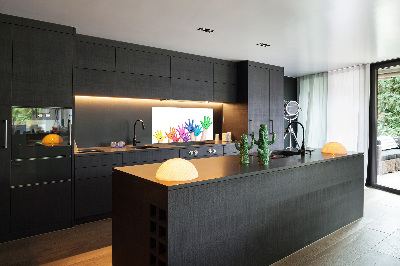 Panel antisalpicaduras Manos pintadas