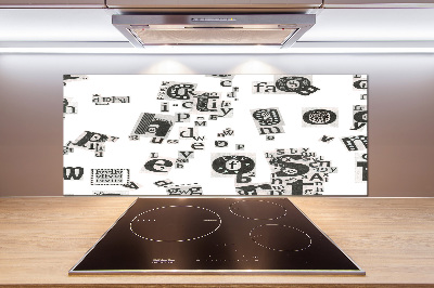 Panel do kuchni Litery z gazety