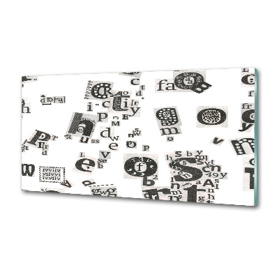 Panel do kuchni Litery z gazety