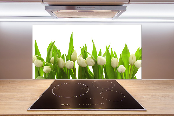 Panel para cocina tulipanes blancos