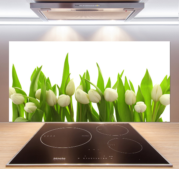 Panel para cocina tulipanes blancos