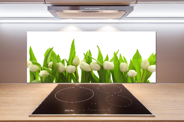 Panel para cocina tulipanes blancos
