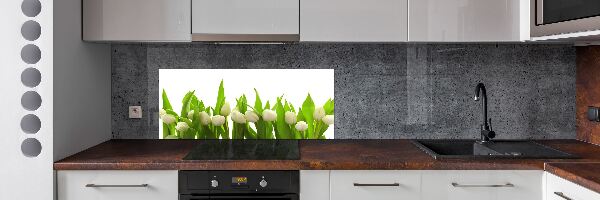 Panel para cocina tulipanes blancos