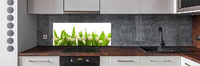 Panel para cocina tulipanes blancos