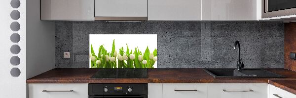 Panel para cocina tulipanes blancos
