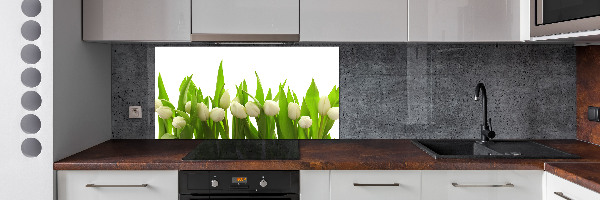 Panel para cocina tulipanes blancos
