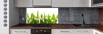 Panel para cocina tulipanes blancos