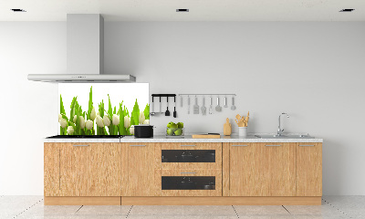 Panel para cocina tulipanes blancos