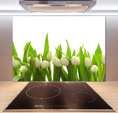 Panel para cocina tulipanes blancos
