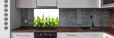 Panel para cocina tulipanes blancos