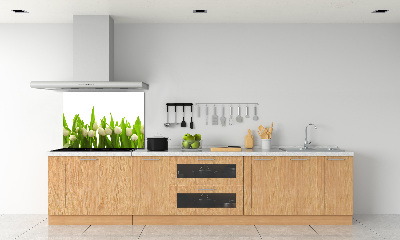 Panel para cocina tulipanes blancos