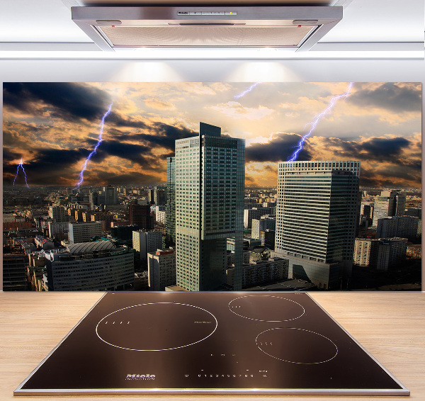 Panel de pared de cocina Tormenta sobre Varsovia