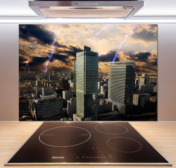Panel de pared de cocina Tormenta sobre Varsovia
