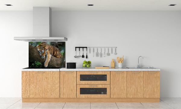Panel para cocina Tigre en un árbol