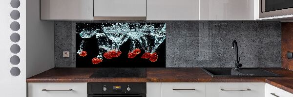 Panel para cocina Fresas bajo el agua