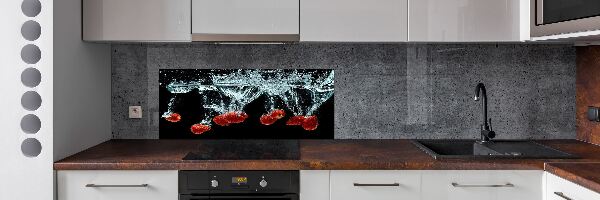 Panel para cocina Fresas bajo el agua