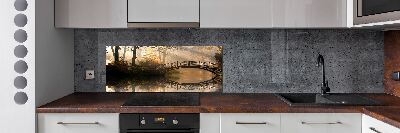 Panel para cocina Puente Viejo en otoño