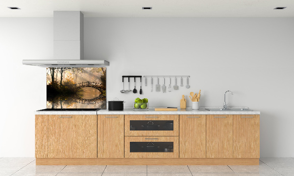 Panel para cocina Puente Viejo en otoño