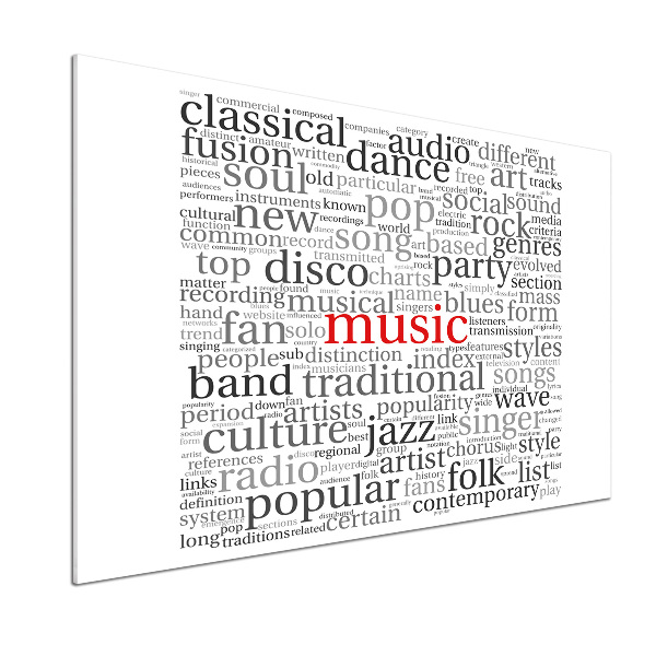 Panel de pared de cocina Géneros musicales