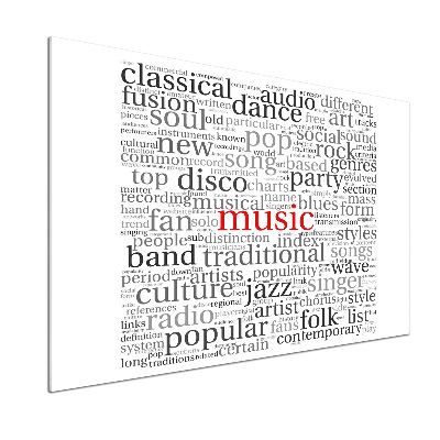 Panel de pared de cocina Géneros musicales