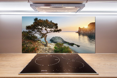 Panel para cocina Un árbol junto al mar