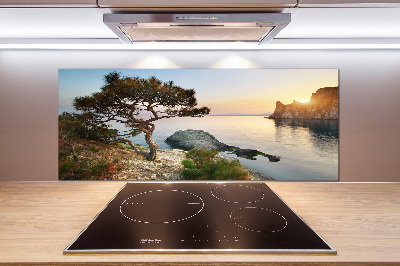 Panel para cocina Un árbol junto al mar