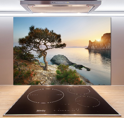 Panel para cocina Un árbol junto al mar