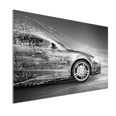 Panel antisalpicaduras Un coche a toda velocidad