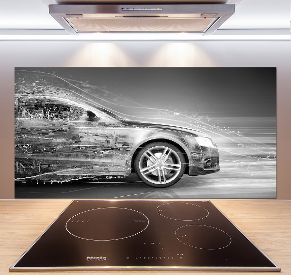 Panel antisalpicaduras Un coche a toda velocidad