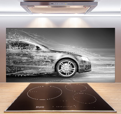 Panel antisalpicaduras Un coche a toda velocidad