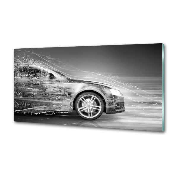 Panel antisalpicaduras Un coche a toda velocidad